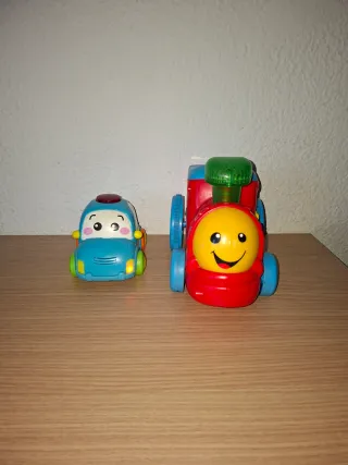 Lote 2 Juguetes Coche y Tren Fisher Price