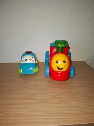 Lote 2 Juguetes Coche y Tren Fisher Price
