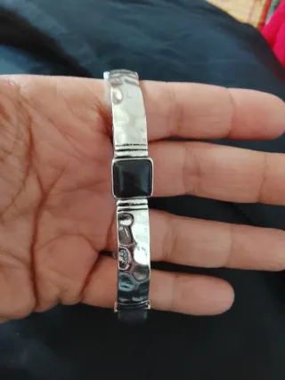 Pulsera Onix Negra y Plateada acepto cambios
