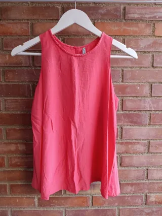 Blusa sin mangas coral