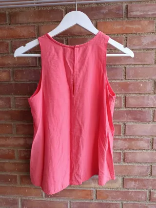 Blusa sin mangas coral