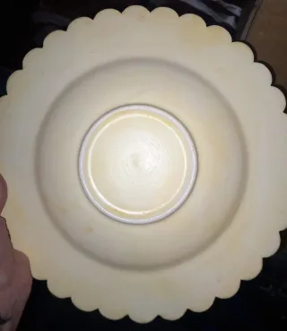 Centrotavola gesso decoupage fiori gialli