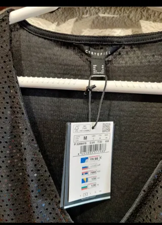 Vestido largo Cortefiel negro talla M