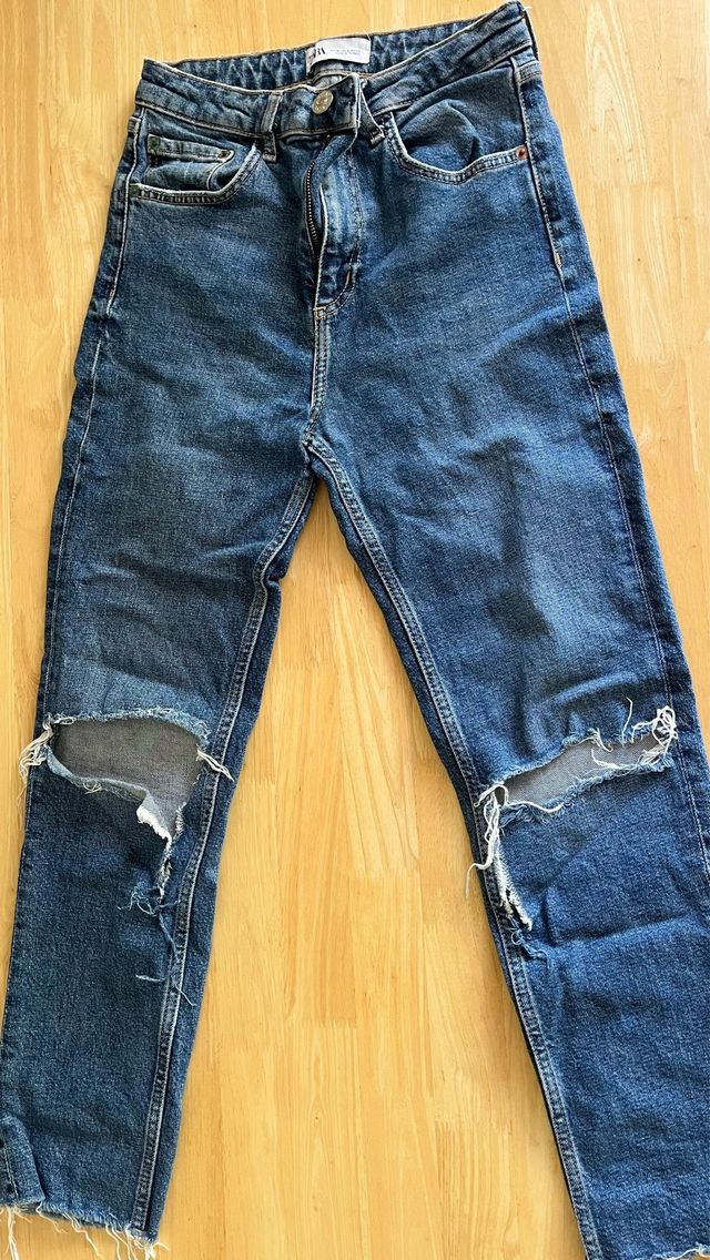 Pantalón Vaquero Zara Roto Talla X
