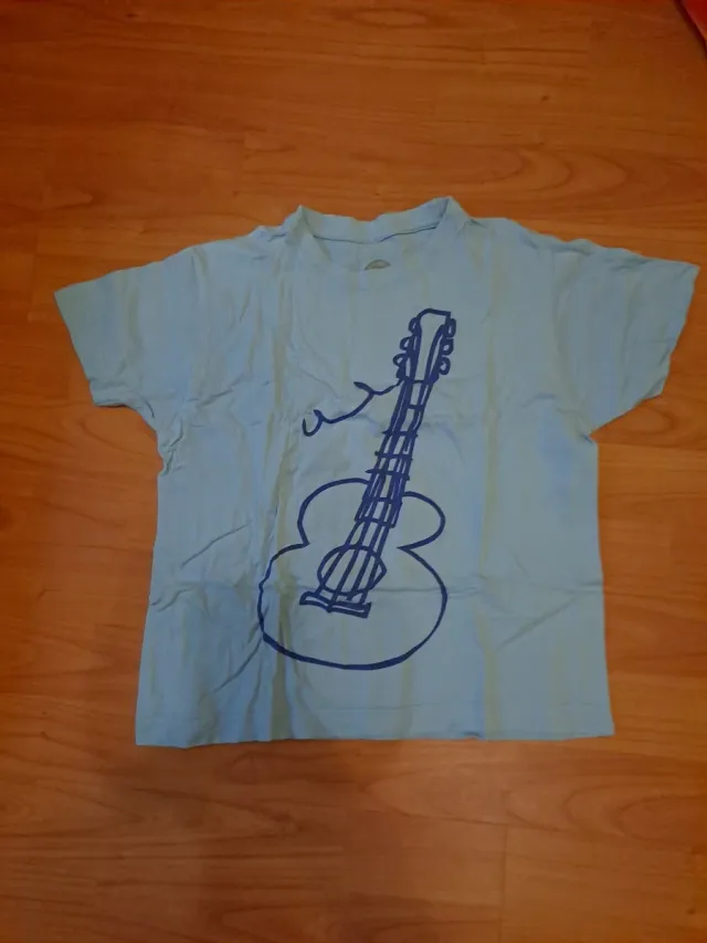 Camiseta niño guitarra azul