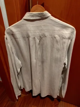 Camisa Massimo Dutti rayas beige/gris