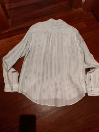 Camisa Massimo Dutti rayas beige/gris