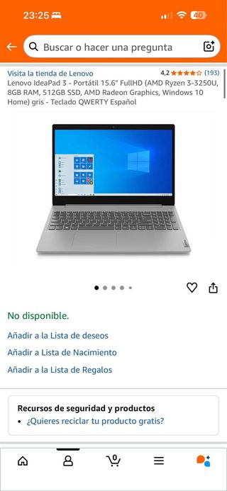 Lenovo IdeaPad 3 Portátil 15,6 Plata