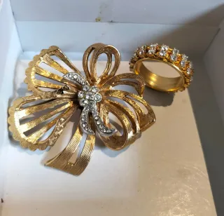 Lote Joyas Vintage Broche y Anillo