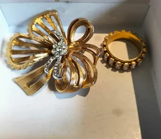 Lote Joyas Vintage Broche y Anillo