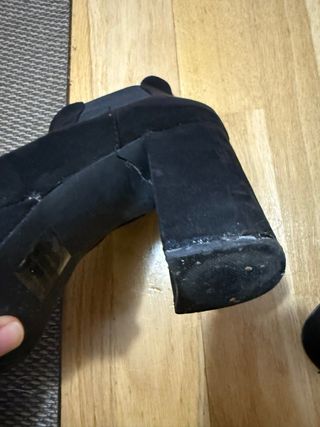 Botines tacón plataforma ante negro