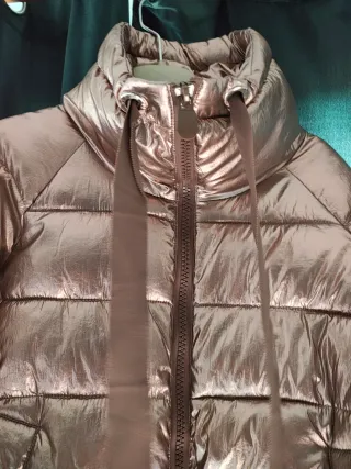 Chaqueta rosa metalizada mujer