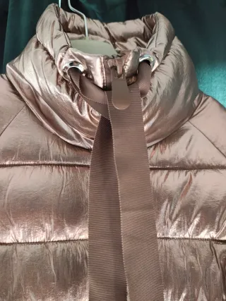 Chaqueta rosa metalizada mujer