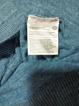 Jersey azul cuello cremallera talla S