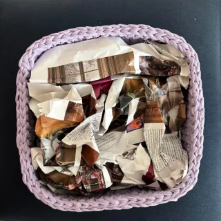 Cesto fatto a mano in tessuto