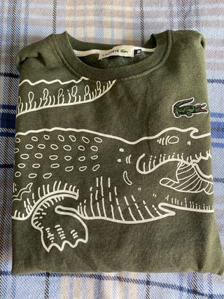Sudadera Verde Lacoste Talla M Cocodrilo