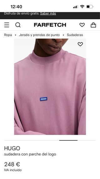 Jersey HUGO BOSS con parche logo rosa