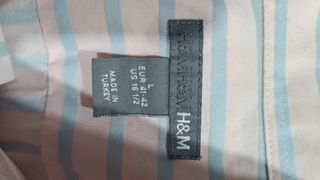 Camisa H&M Rayas Rosas y Azules Talla L