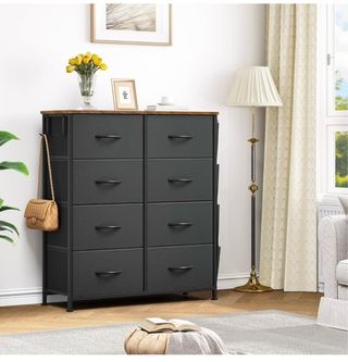 Cajonera Tela Negra con Bolsillos Laterales