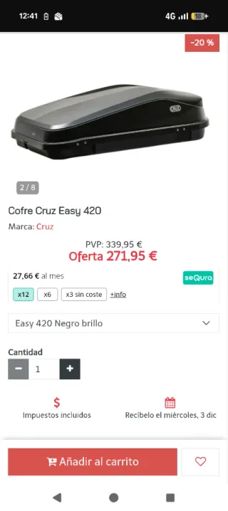 Cofre Baúl Portaequipajes Cruz + Barras baca Cruz