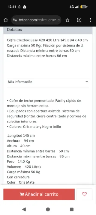 Cofre Baúl Portaequipajes Cruz + Barras baca Cruz