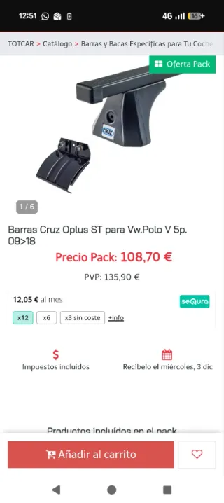 Cofre Baúl Portaequipajes Cruz + Barras baca Cruz