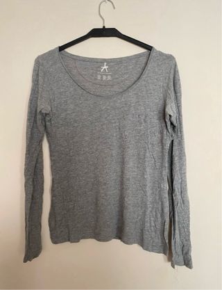 Camiseta manga larga gris