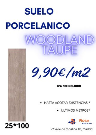 Suelo Porcelánico Woodland Taupe 25x100