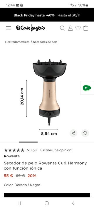 Secador Rowenta Curl Harmony iónico