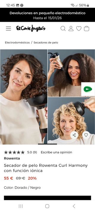 Secador Rowenta Curl Harmony iónico