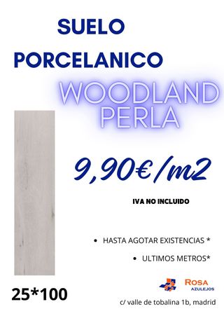 Suelo Porcelánico Woodland Perla 25x100