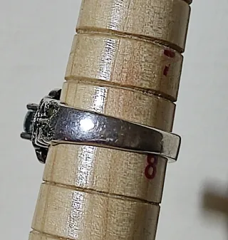 Anillo Plata Ley Aguamarina y Marquesitas