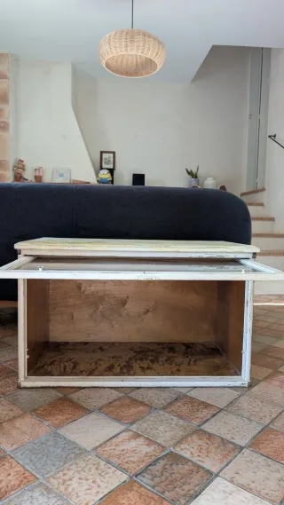 Prezioso vetrinetta in legno e vetro antica