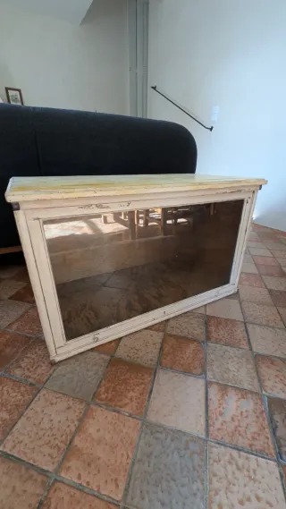 Prezioso vetrinetta in legno e vetro antica