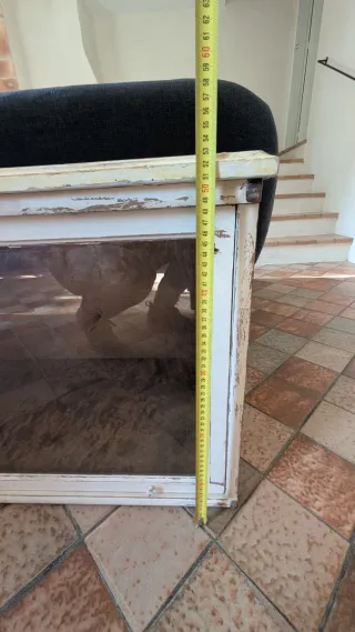 Prezioso vetrinetta in legno e vetro antica