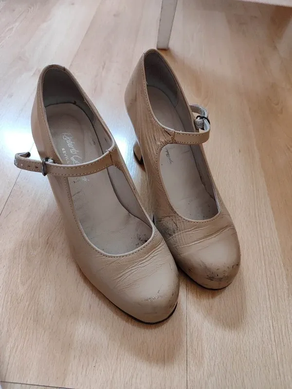 Tacones Flamenco Roberta Beige Semiprofesional