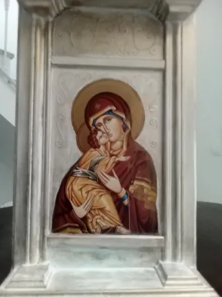 Retablo cuadro Virgen madera