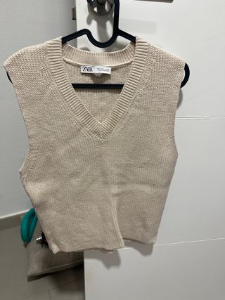 Chaleco Zara Beige Talla S