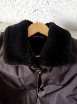 Gabardina marrón con forro desmontable de pelo