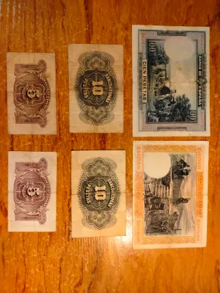 Billetes de pesetas antiguos