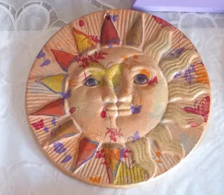 Terracotta decorata a mano - Sole