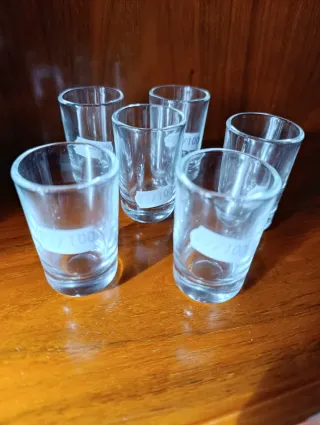 Lote 6 vasos chupitos de cristal