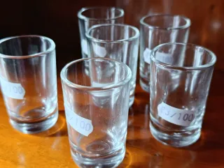 Lote 6 vasos chupitos de cristal