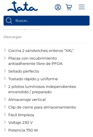 Sandwichera Jata Blanca