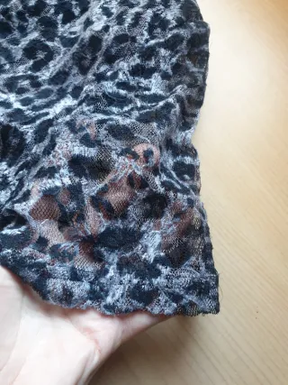 Blusa Top ANTEA Leopardo Gris Negro M/L