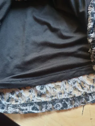 Blusa Top ANTEA Leopardo Gris Negro M/L