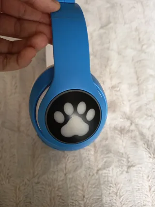Cascos Bluetooth Gato Azul y Blanco