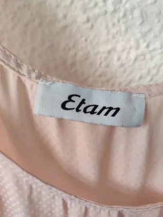 Camiseta Etam rosa con encaje