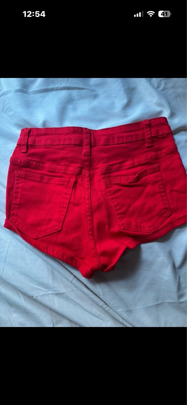 Shorts vaqueros rojos