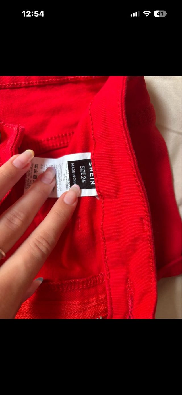 Shorts vaqueros rojos